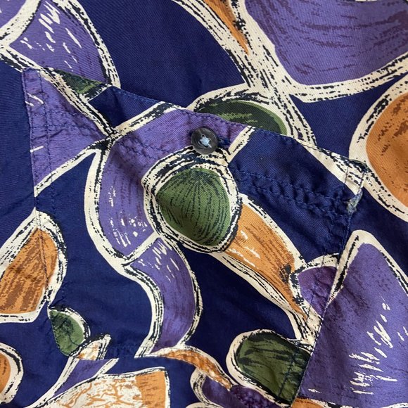 Vintage Mens 100% Silk dress shirt  Chiamare' Size S Abstraction Print - Picture 4 of 10